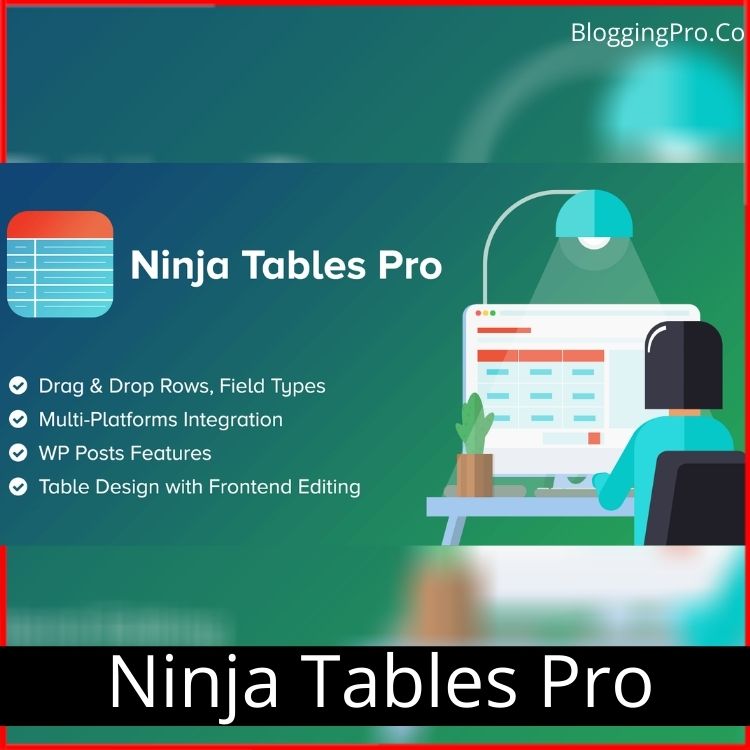 Ninja Tables Drag and Drop Builder